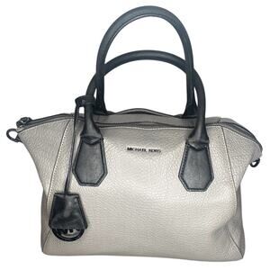 Michael Kors Campbell Gray & Black Leather Satchel